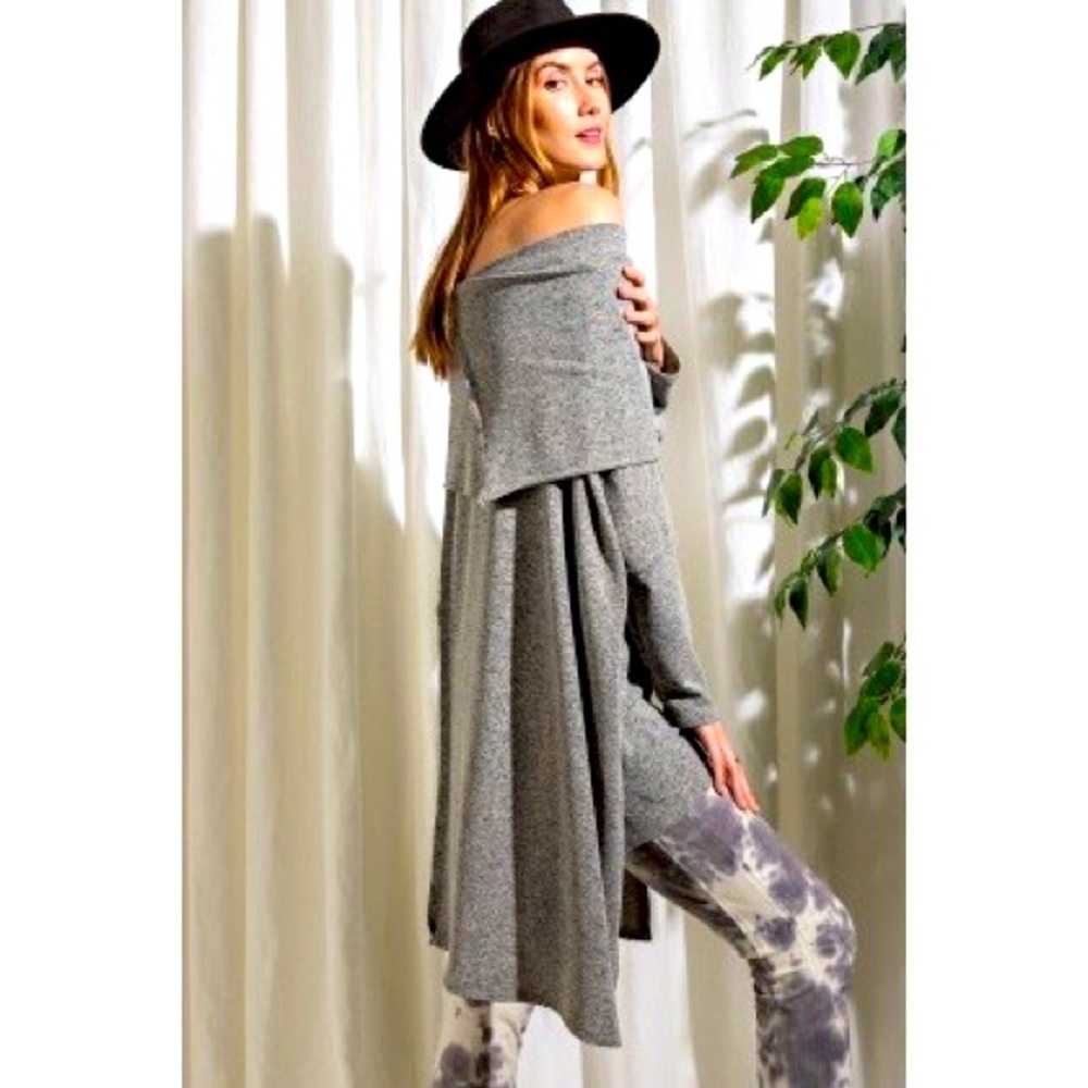 Lightweight 3/4 Summer Cowlneck Pullover Sweater - Picture 3 of 4